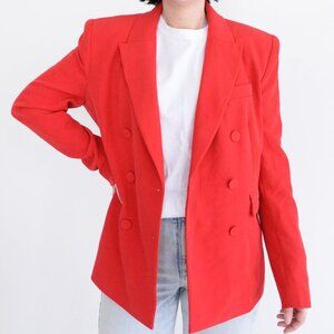 Generation Love New York Red Arielle Crepe Red Double Breasted Blazer XL